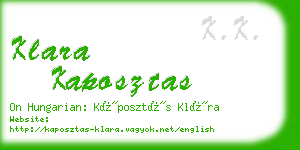 klara kaposztas business card